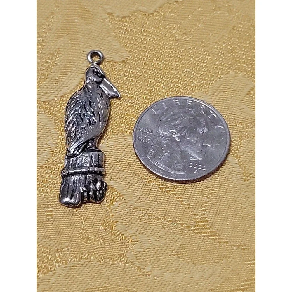 Vintage G&S Pewter Bird Pendant Signed G&S ~2” Charm - Handmade